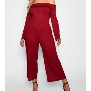 Boohoo Red jumpsuit